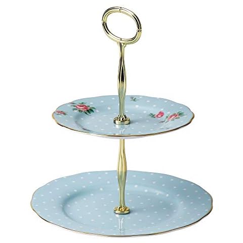 Royal Albert Polka Blue 2 Tier Cake Stand Cover