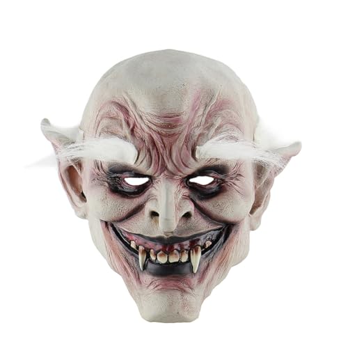 Masque Halloween blanc avec sourcils fantômes pour accessoire horreur