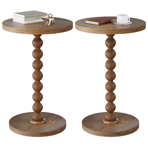 TEROL Round Side Table, Drink Table for Small Spaces, Modern