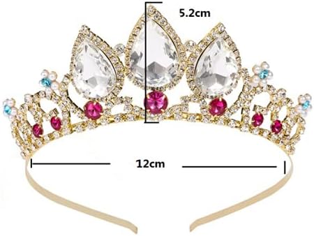 Princess Tangled Crystal Rhinestone Cosplay Tiara Headband Crown For Prom Halloween Birthday Costume Party(Blue) - Image 3