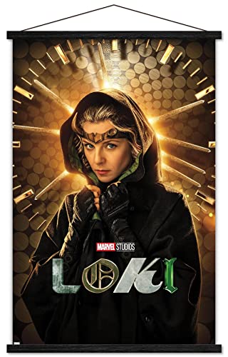 Affiche Marvel Loki avec cadre magnétique bois suspension murale salon et bureau