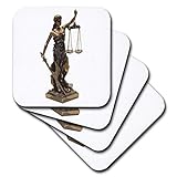 3dRose Attorney at Law – Scales of Justice-Ceramic Tile Coasters, Set of 4 (CST_217227_3), Multicolor