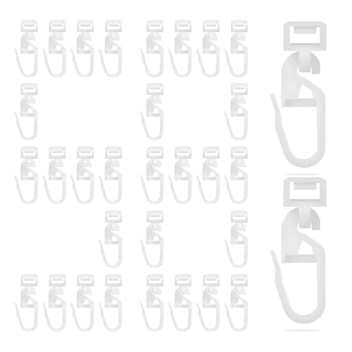 50 Pezzi Ganci Scorrevoli Per Tende Ganci Per Tende Per Binario Plastica, Silenzioso, Accessori Per Tende, Adatti Per Soggiorni, Camper O Uffici