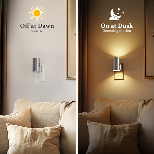 JandCase Night Light, LED Night Lights Plug into Wall, 2 Pack Automatic Nightlight with Light Sensor, 3000K Soft White 0-100LM Dimmable Modern Nightlight for Kids Bedroom Hallway — view 4