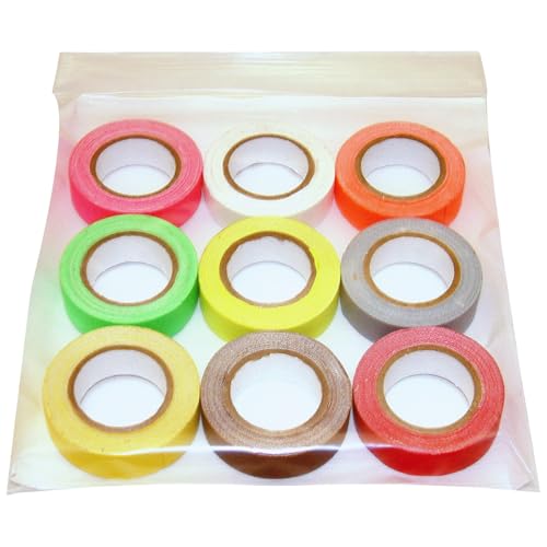 J.V. Converting JVCC Mini Spike Tape Multi-Pack, 1/2 in. x 6 ft. / Assorted (Fluorescent Green, Fl. Orange, Fl. Pink, Fl. Yellow, Brown, Grey, Red, White, Yellow) / 9 Rolls 9 Rolls/Pack, 1 Rolls