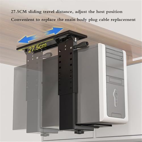 Soporte ajustable para CPU bajo escritorio y montaje en pared, soporte universal para torre PC miniatura 3
