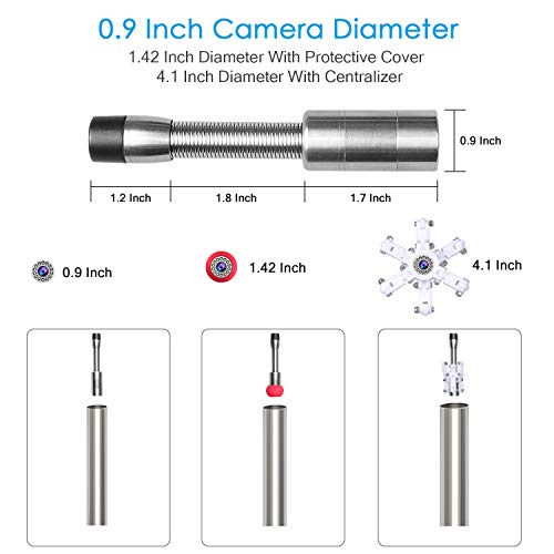 Sewer Pipe Inspection Camera, Anysun 50M/165ft Waterproof IP68 Plumbing Camera with DVR Recorder, Pipeline Drain Industrial Endoscope Snake Cam with 7 Inch LCD Monitor 1000TVL (Include 8GB SD Card) - Thumbnail 6