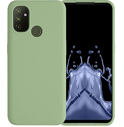Image of LIRAMARK Liquid Silicone Soft Back Cover Case for OnePlus Nord N100 5G / 1+Nord N100 (Green)
