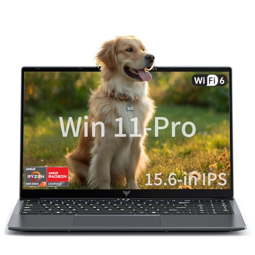 KAIGERR Gaming Laptop AMD Ryzen 5 7430U 15.6-in AMD Laptops, 16GB DDR4 512GB NVMe SSD Traditional Laptops, Win-11 Pro Numeric Keypad WiFi 6 HDMI Type-C USB-3.2 Webcam 3.5mm Audio Ordinateur Portable