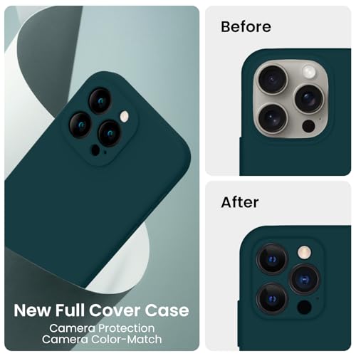 Image of FireNova Designed for iPhone 15 Pro Max Case, Silicone Upgraded [Camera Protection] Phone Case, Soft Anti-Scratch Microfiber Lining Inside, 6.7 inch, Teal