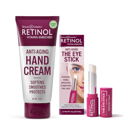 Retinol Anti-Aging Hand Cream - Conditions & Protects Skin, Nails & Cuticles + Retinol Anti-Aging Eye Stick – Hydrates, Firms, Brightens, and Smooths Fine Lines image 3