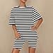 my the orders placed Lounge Sets For Women 2 Piece Trendy Stripes Casual Comfy Athletic Set Fashion Oversized Tshirts Biker Short 2025 hiking outfit women Black S