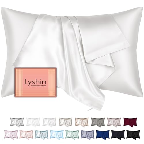 Mulberry Silk Pillow Cases Standard Size with Hidden Zipper, Ultra Smooth and Soft Breathable Cooling Silk Satin Pillowcase for Hair and Skin, Gifts for Women Men (Ivory, 20x26 Inches, 1 Pack)