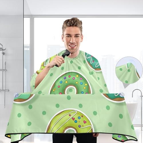 Capa impermeable profesional para corte de cabello verde con cierre ajustable miniatura 6