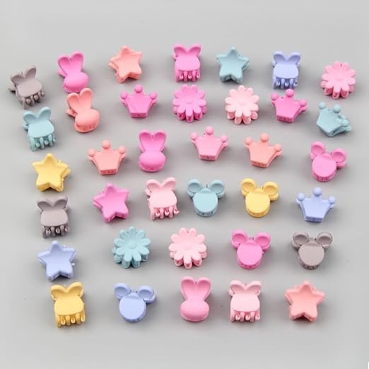 Image of NEOBABY Mini Colorful Multiple Designs Hair Clip for Multiple Hair Styling | Hair Claws Accessories for Kids Baby Girls and Women's (Random Designs, Pack of 100)