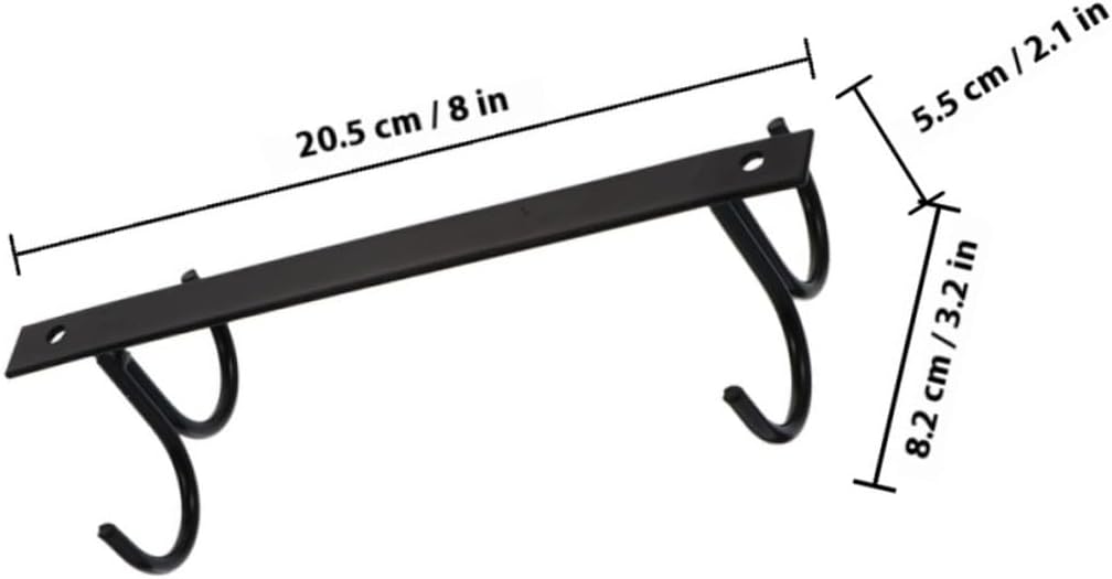 SEWACC 3pcs Under Cabinet Coffee Cup Hooks Metal Mug Rack Black Kitchen Mug Holder Organizer for Bar and Home Storage