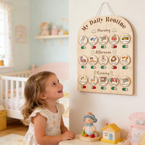 Tableau d'organisation en bois pour simplifier la routine des tâches ménagères à la maison