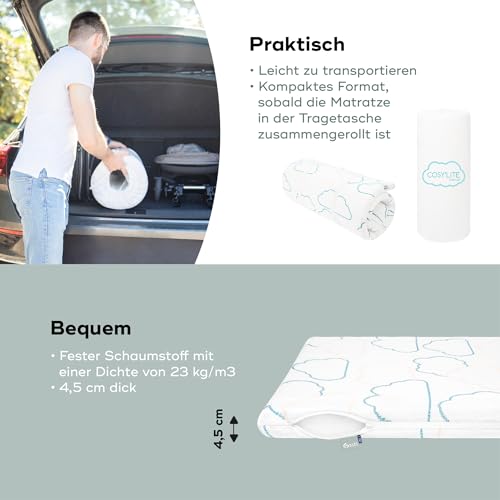 Babymoov Cosy’Lite Nomad Travel Mattress 60×120 cm Babymoov, Universal Size, Oeko-tex and Recycled