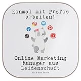 Mr. & Mrs. Panda Flaschenuntersetzer Online Marketing Manager Leidenschaft - Geschenk, Bierdeckel, Digital Marketing, Marketingmanager,