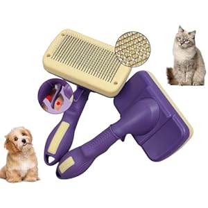 Dog Slicker Brush,Cat Brush, Self Cleaning Pet Brush for Grooming Long Short Hired Hair for Dog Cat Rabbit Remove Loose Furl,Mats and Undercover -pet brush with release button-Skin Friendly