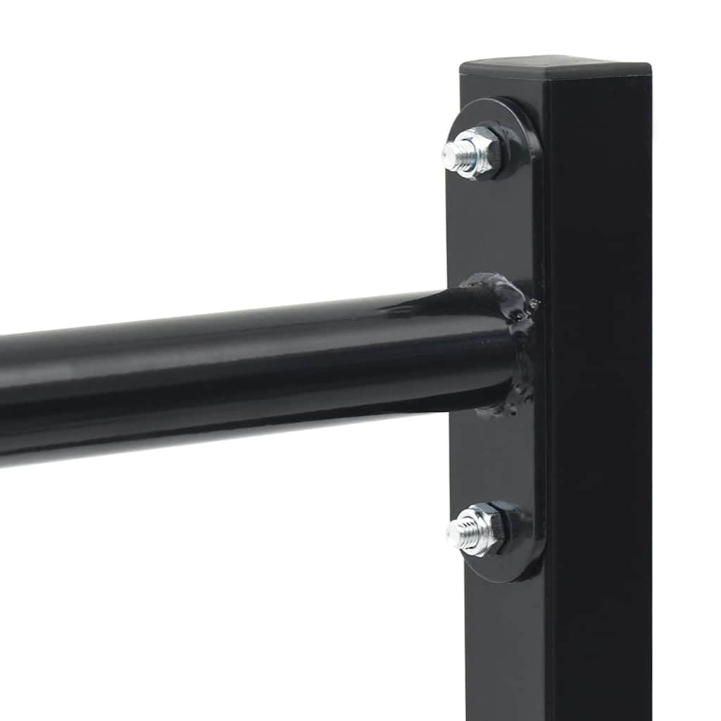 Dip Station 2 Stück Schwarz aus pulverbeschichtetem Stahl 55 x 90 x 104,5 cm höhenverstellbar 88,5-98,5 cm für Homegym Kraftstation Oberkörpertraining stabil und rutschfest