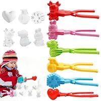 Schneeballzange, 6 Stück Schneeball Former, Cartoon Schneeball Clip, Winter Schneeball Maker, Schnee Spielzeug Kinder, Schnee Sandball Maker Clips für Schneeballschlachten im Winter Outdoor