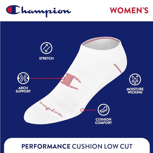 Image of Champion Women's Low Cut Beathable Moisture-Wicking Athletic Socks (6-Pack)