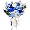 FNCHAI Forever Flowers Bouquet, Real Preserved Roses in Box for Delivery, Perfect for Valentine's Day, Anniversary, Graduation, Birthday Gift for Her or Him (Blue)