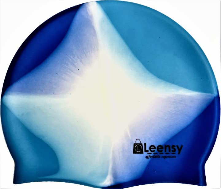 Elastic Swim Caps Comfortable Fabric Swimming Hat Lightweight Bathing Caps for Women Men Kids While Swimming (Star shape) — image 1