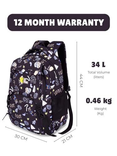 Image of Zara Sky Blue Doodle Dream School Backpack Pastel Fun Edition
