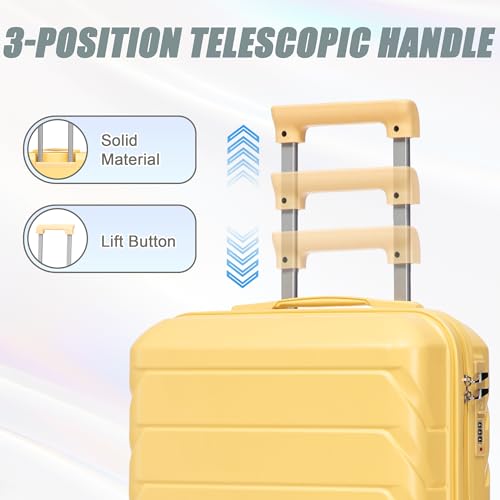 Image of Hardshell Luggage, Lightweight Durable ABS Suitcase with Spinner Wheel, 14 /20
