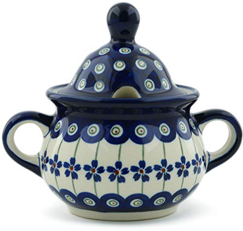Bunzlauer Keramik Original 0.35 Litre Sugar Bowl Sugar Dispenser Sugar Container with Lid Diameter 14.6 cm Height 13.2 cm Decor 166a