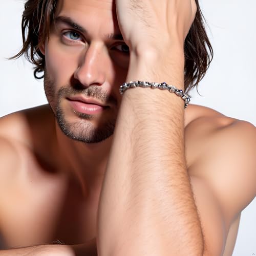 Pulsera de plata 925 con ojo turco para hombre miniatura 5