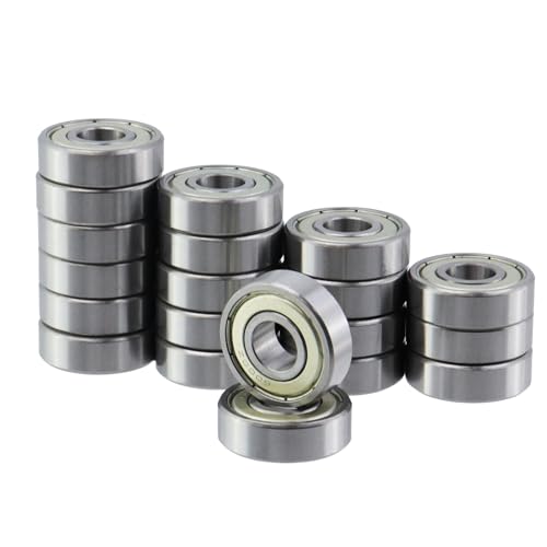 Image of Antrader Deep Groove Ball Bearings Metal Shielded 6000ZZ Precision Bearings 10 x 26 x 8mm Silver Tone Pack of 20