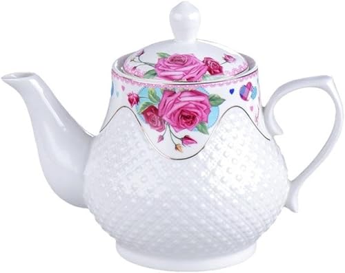 Miniatura 9 de 123Arts Tetera, tetera de flores, tetera de cerámica, tetera para oficina en casa, 33 onzas, 33.8 fl oz