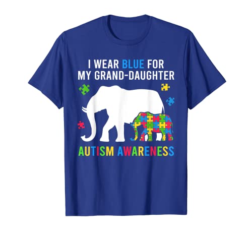 Camiseta Grandma Grandpa Elephant Tee, Wear Blue For My Niette Camiseta
