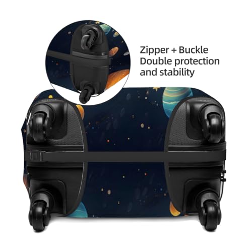 Solar Planet Universe Stretchable Luggage Covers for Suitcase TSA Approved, Dust Proof and Scratch Resistant Travel Luggage Protector for Carry On (18-21 in)3