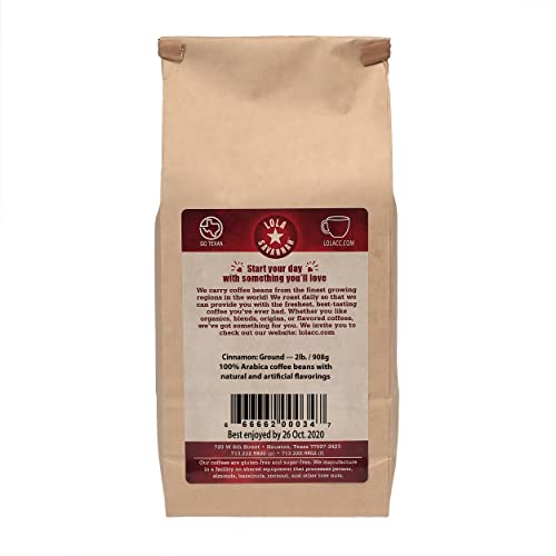 Lola Savannah Cinnamon Ground Coffee - Cinnamon Flavored Coffee With A Warm, Sweet, And Spicy Aroma, Caffeinated, 2Lb Bag #TOP2
