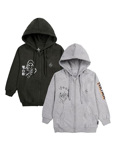 Image of KiddoPanti Boys Solid Cotton Full Sleeve Zip-Up Front Open Hooded Sweatshirt
