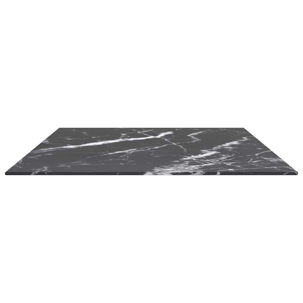 Tablero negro 100 x 62 cm, vidrio templado de 8 mm en elegante aspecto de mármol, resistente placa de cristal rectangular para mesa de comedor, mesa de centro y mesa auxiliar, fácil de