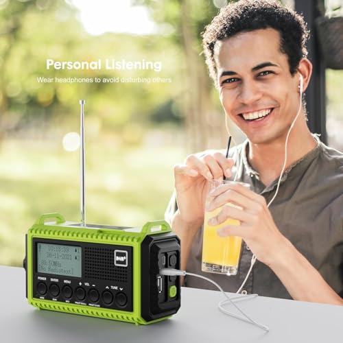Kurbelradio Mesqool DAB/UKW mit 5000mAh Akku und Solar-Funktion