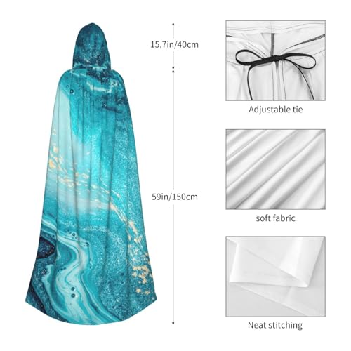 Cape longue marbre bleu pour cosplay, festivals et soirées à thème - 5