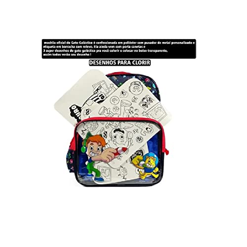 Mochila de Costas, Clio, Gato Galáctico, Preta, Grande