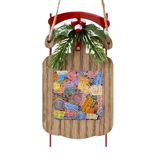 CafePress Australian Aboriginal Art in Circles Sled Christmas Ornament