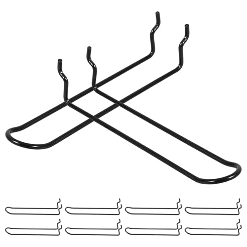 Holibanna 10Pcs Stainless Steel Pegboard Hooks Double Loop Tool Holders for Wrench Organizers Effortless Installation Compatibility for Garage and Workshop Use