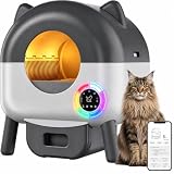 Arenero Gatos Autolimpiable,79L Arenero Autolimpiable con Sensores De Seguridad,6 Luces Ambientales,Arenero Eléctrico Autolimpiable para Gatos Control por App De 2.4 GHz y Protección Antipinzamiento