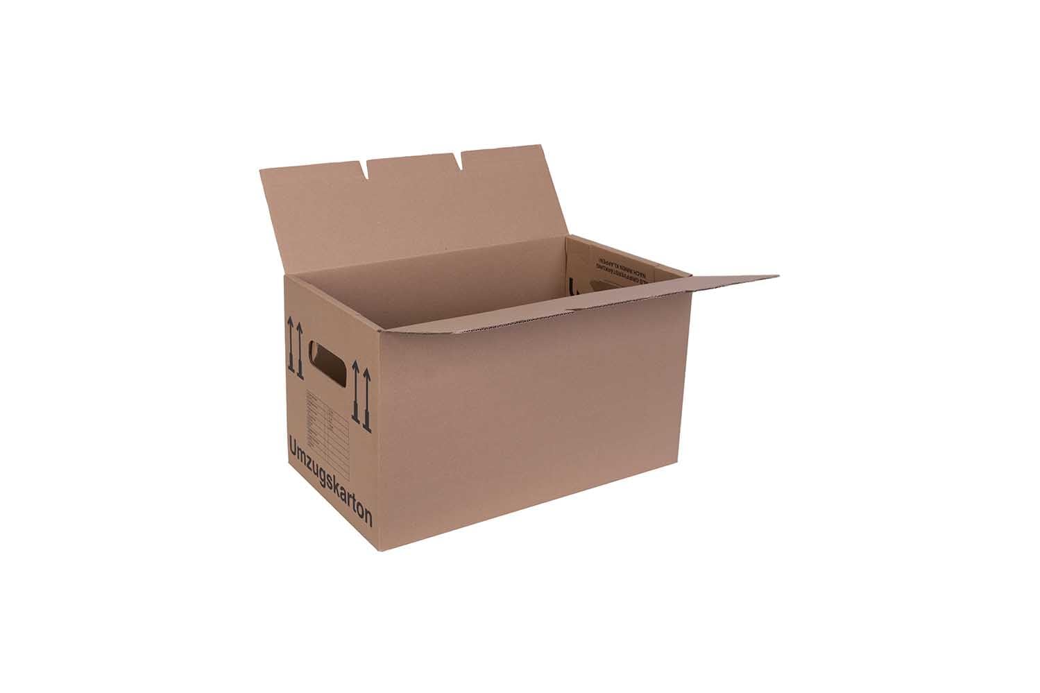 20 Stück Umzugskartons 600 x 328 x 340 mm extra stabil 2-wellig, verstärkte Griffe, belastbar bis 40 kg, Menge wählbar von 5 bis 240 Stück