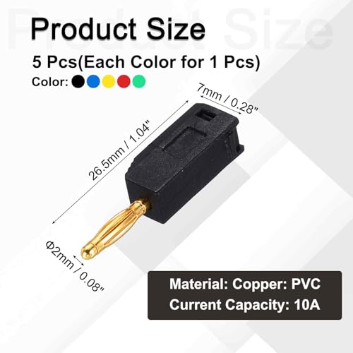 MECCANIXITY 5 conectores banana 2mm para cable audio miniatura 2