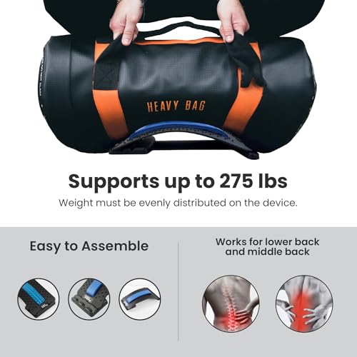 Just A Feeling - Back Stretcher for Pain Relief, 3 Adjustable Levels, Non-Slip Base, Chair Strap, Aditional Silicon pad, Carrying Bag, Back Popper for Back Pain (Classic Blue Edition) - Image 3