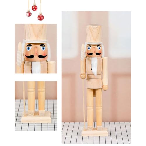 Figurine casse-noisette en bois brut 38cm faite main décor traditionnel